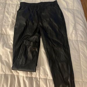 Black leather pants